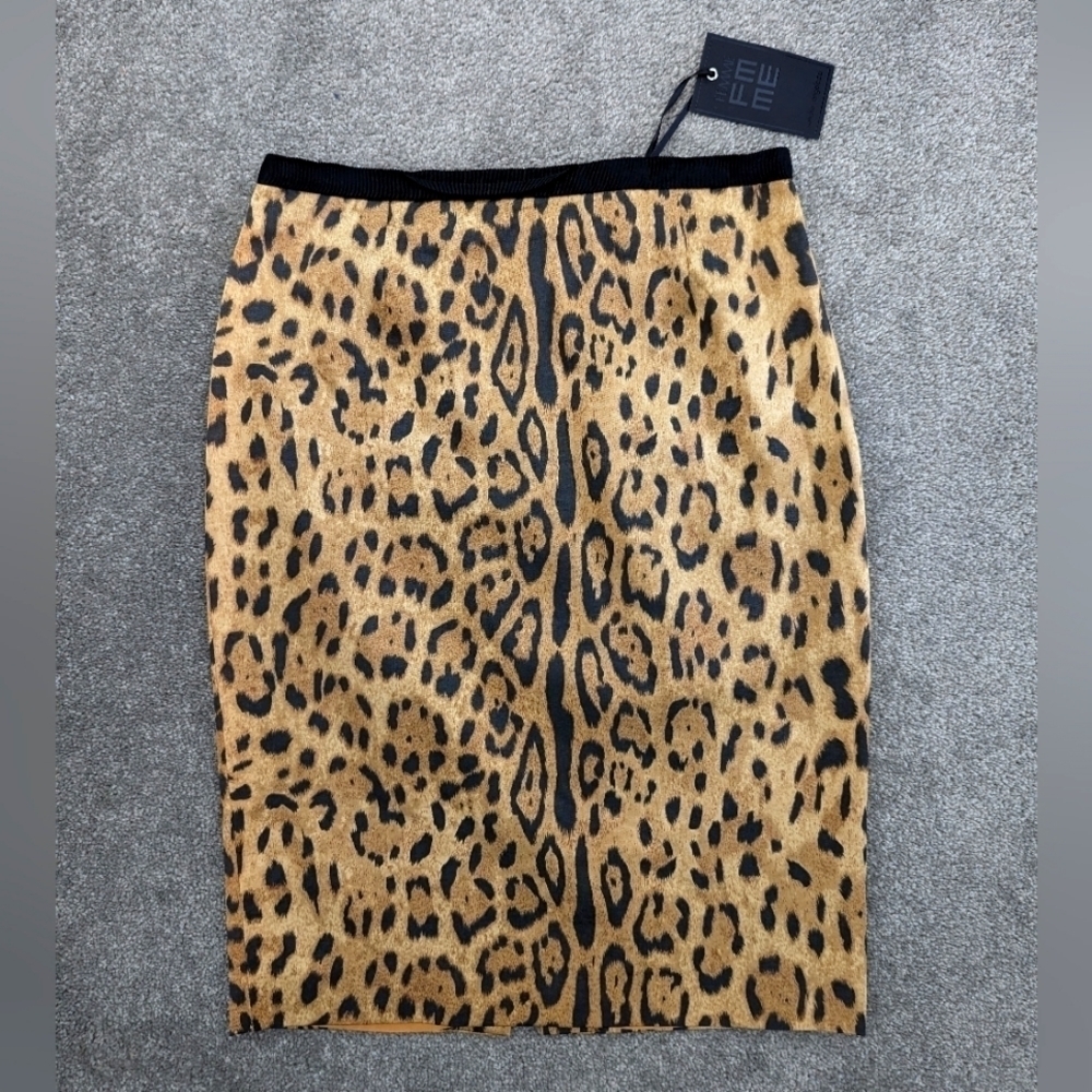 Sandra Angelozzi animal print mini pencil skirt cotton size 32 EU